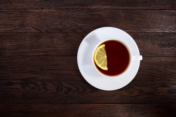 Cup of tea on a wooden table