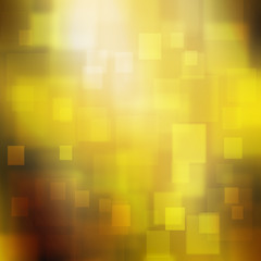 Abstract square bokeh on blur golden gradient background