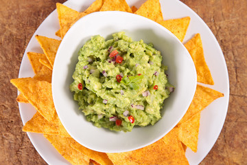 guacamole with tortilla chip