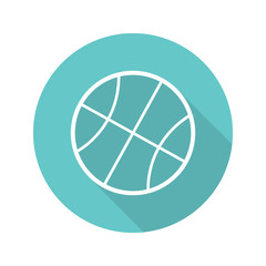 Basketball ball flat linear long shadow icon