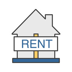 House for rent color icon