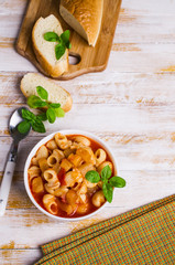 Tomato soup with pasta