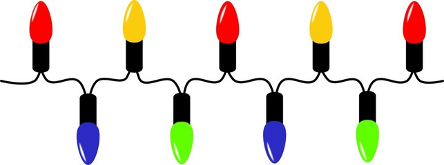 Vector colorful Christmas light girland, string isolated on white background