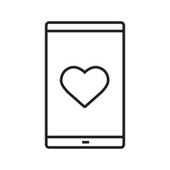 Smartphone dating app linear icon