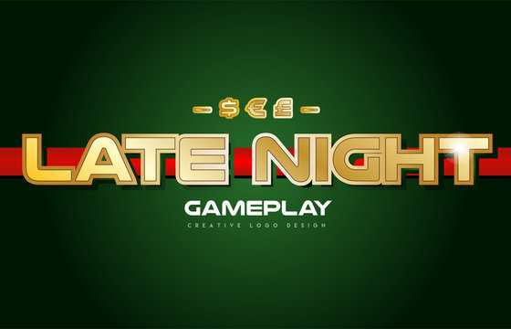 Late Night Word Text Logo Banner Postcard Design Typography