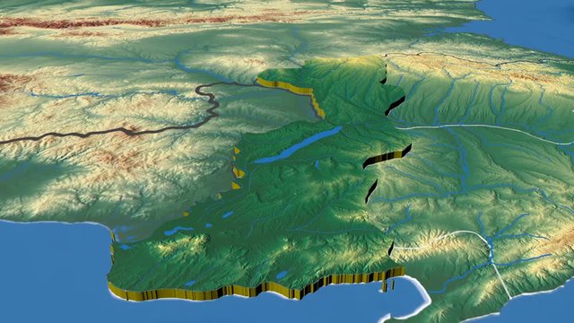 Edirne - Turkey, region extruded. Bumps shaded