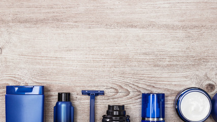 Cosmetics for men background