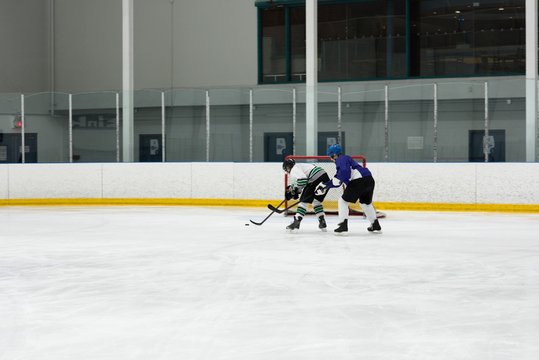 Players playing ice hockey