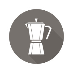Moka pot flat design long shadow glyph icon