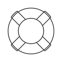 Naklejka premium Life ring linear icon