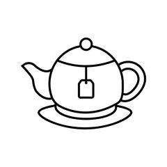 Tea brewing linear icon