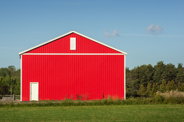 Red metal barn