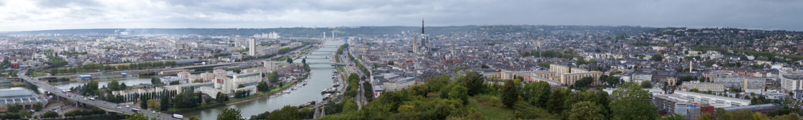 Fototapeta premium Panorama de Rouen depuis la côte Sainte-Catherine