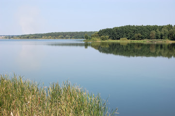 Panoramic view of the river Ros, Ukraine.