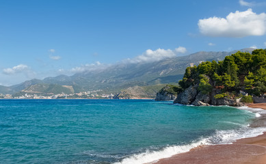 Fototapeta na wymiar Montenegro, shore of the Adriatic Sea