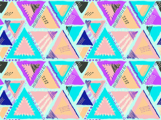 Fototapeta premium Abstract pattern memphis style background blue