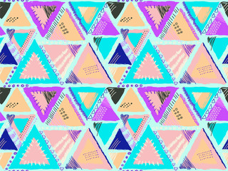 Abstract pattern memphis style background blue