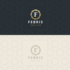 F Letter Logo, Icon with pattern. vector element