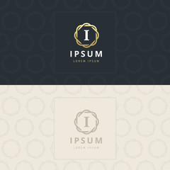 I Letter Logo, Icon with pattern. vector element