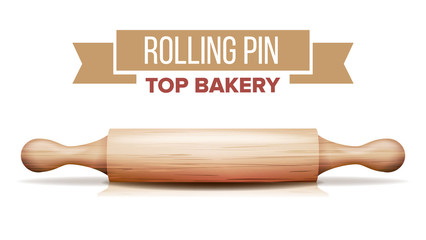 Rolling Pin Isolated Vector. Kitchen Equipment. Isolated On White Background Illustration