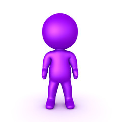 Shiny Purple 3D Character standing still