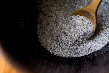 instant coffee powder 3 in 1; mixed with milk powder and sugar in a cup.