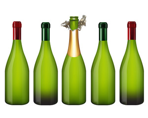 Champagne bottle isolated on white