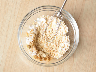 baking powder and coconut flour mix together in a bowl
