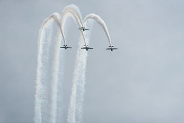 Navy airplanes in a sky on Chicago Air Show in 2017