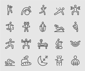 Exercise and Fitness for Health line icon
