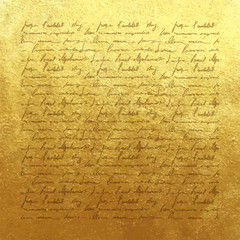 Golden foil with written vintage text