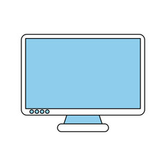 computer monitor icon image vector illustration design sketch style