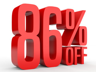 Eighty six percent off. Discount 86 %.