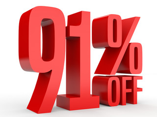Ninety one percent off. Discount 91 %.