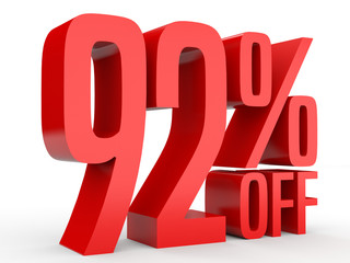 Ninety two percent off. Discount 92 %.