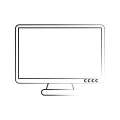 computer monitor icon image vector illustration design sketch style
