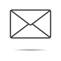 Envelope icon - simple flat design isolated on white background, vector