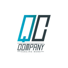 Fototapeta premium Initial Letter QC Design Logo Template