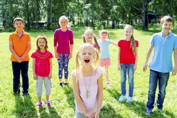 Fototapeta premium Kids outside in park