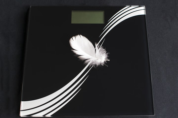 White feather in a black bowl