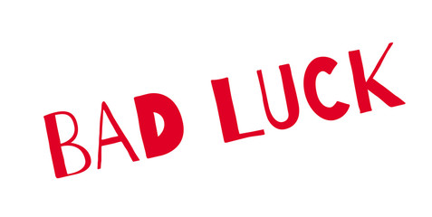 Bad Luck rubber stamp. Grunge design with dust scratches. Effects can be easily removed for a clean, crisp look. Color is easily changed.