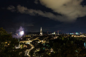 Firework in the old town of bern