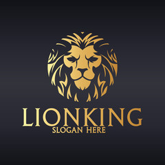 Lion King Logo. Luxury lion logotype. Easy to change size, color and text. 