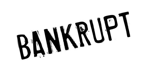 Bankrupt rubber stamp. Grunge design with dust scratches. Effects can be easily removed for a clean, crisp look. Color is easily changed.