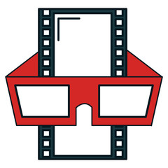 tape film with glasses 3d vector illustration design