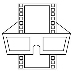 tape film with glasses 3d