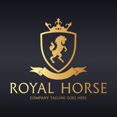 Royal horse logo. Horse logo template 