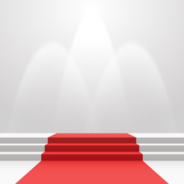 Red carpet on stairs