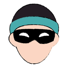 thief dangerous avatar character vector illustration design