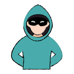 thief dangerous avatar character vector illustration design
